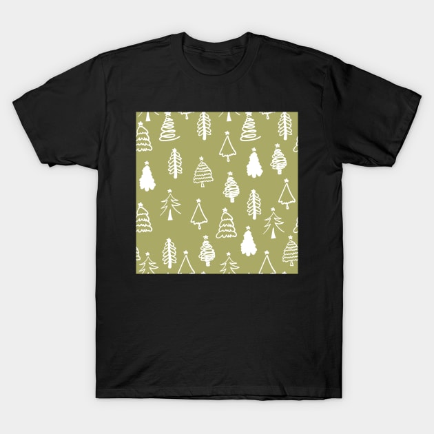 Decorative winter seamless pattern with christmas tree. Christmas background. T-Shirt by AnaMOMarques